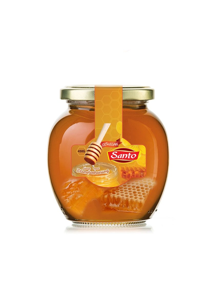 Sirap & honung glas med vax santo 450g*12