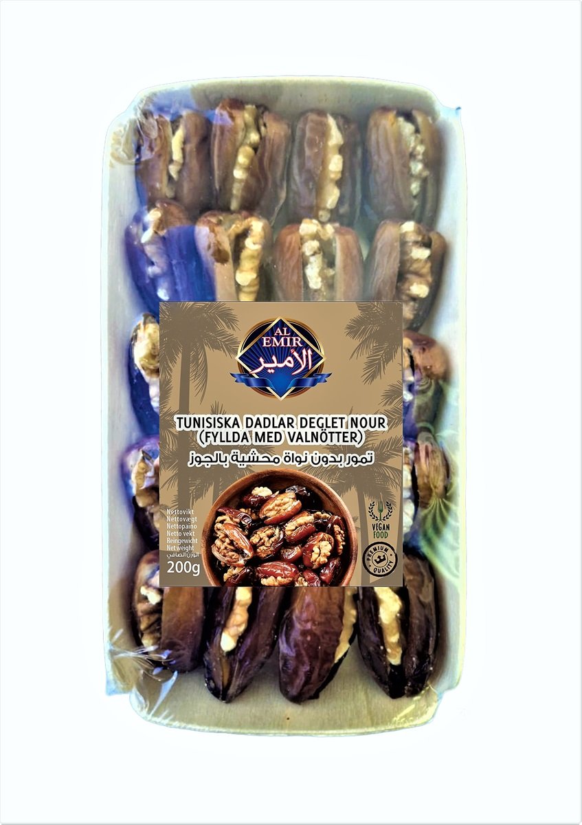 Tunisiska dadlar fyllda med valnötter 200gr*30