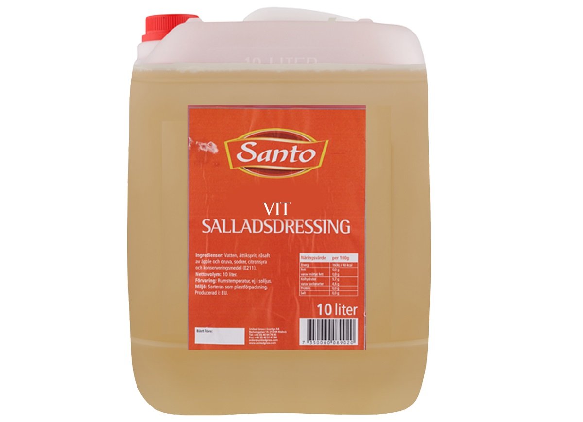 Vit Salladsdressing Vinäg- 10L