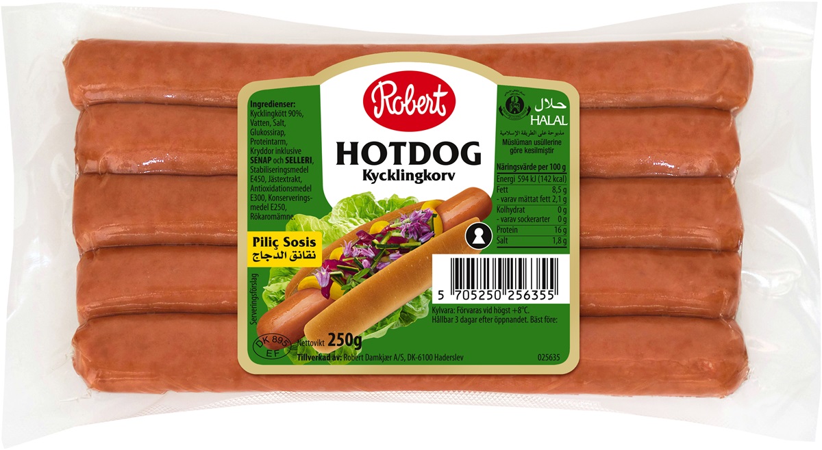 HOTDOG Robert Kycklingkorv 250gr*15