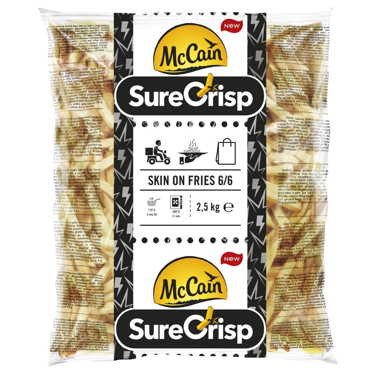 Pommes Super Crisp 6mm med skal 2,5kg*5