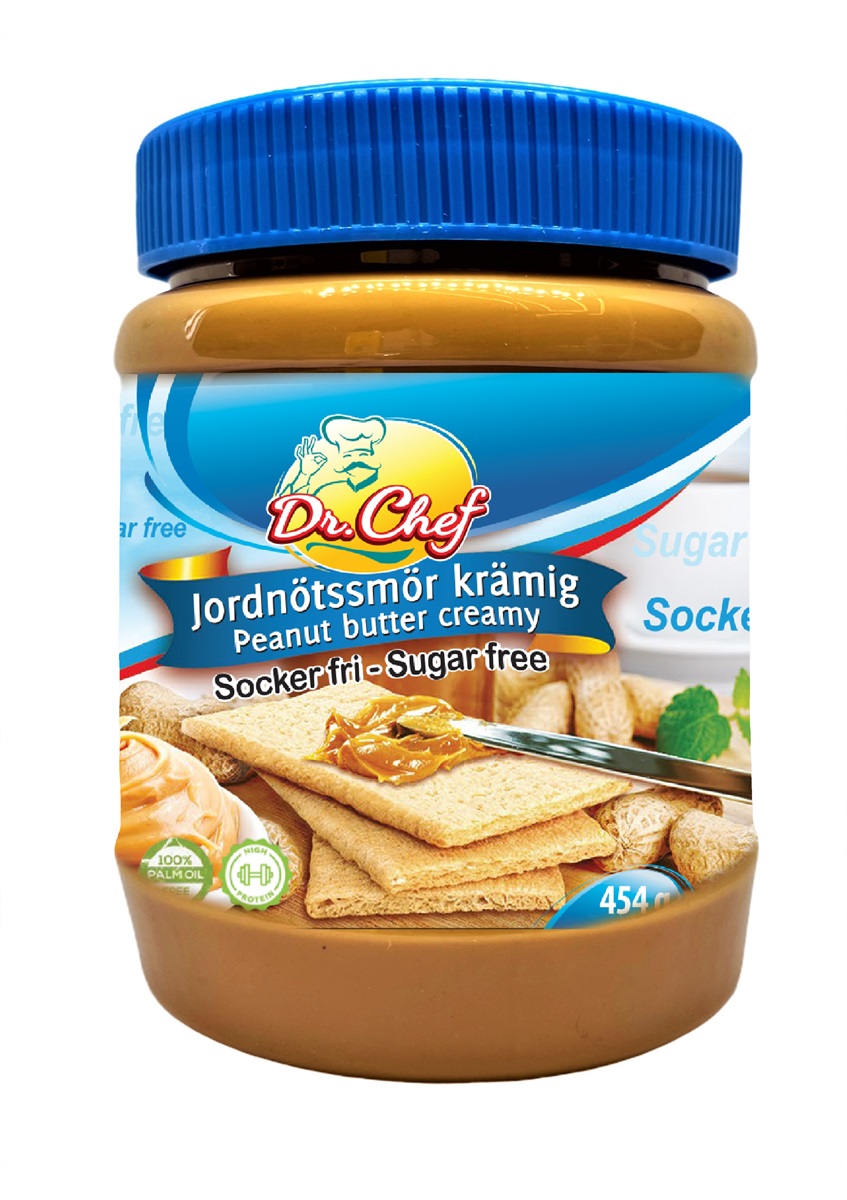Jordnötssmör Blå sockerfritt UG 454g*12