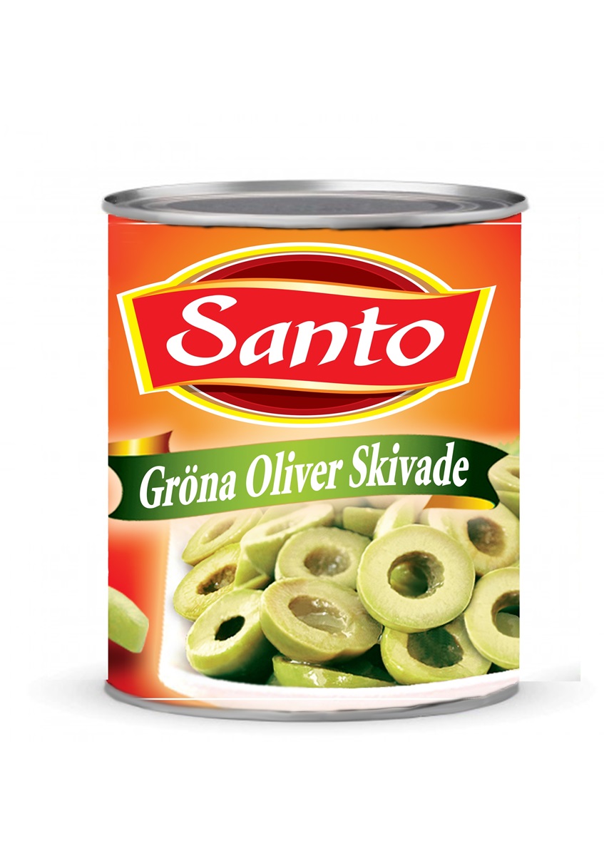 Santo gröna oliver skivade 3kg*6