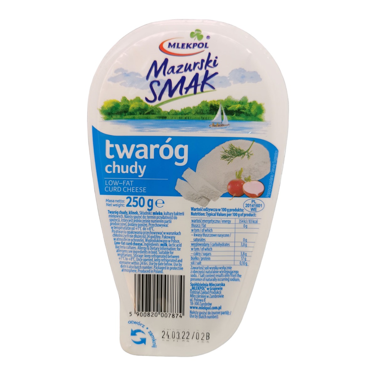 Lowic Twarog Lowfat 250gr*12