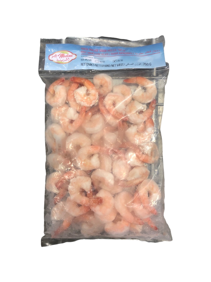 Fisk räkor kokt 26/30 750gr*10