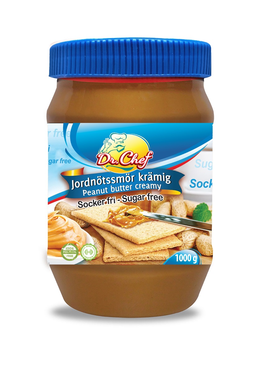 Jordnötssmör Blå sockerfritt 1kg*12
