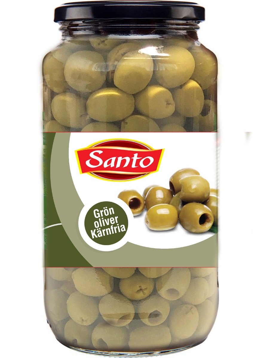Gröna oliver KF Santo i glas 935gr*6