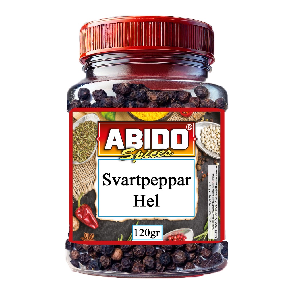 Abido Svart Peppar Hel 120gr*24