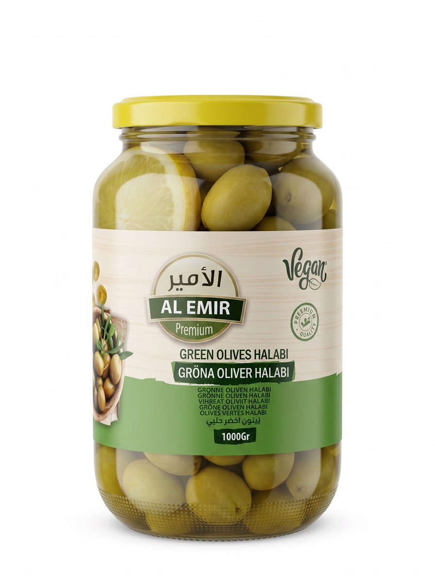 AE Inlagda Gröna oliver Halabi 1000g ×12