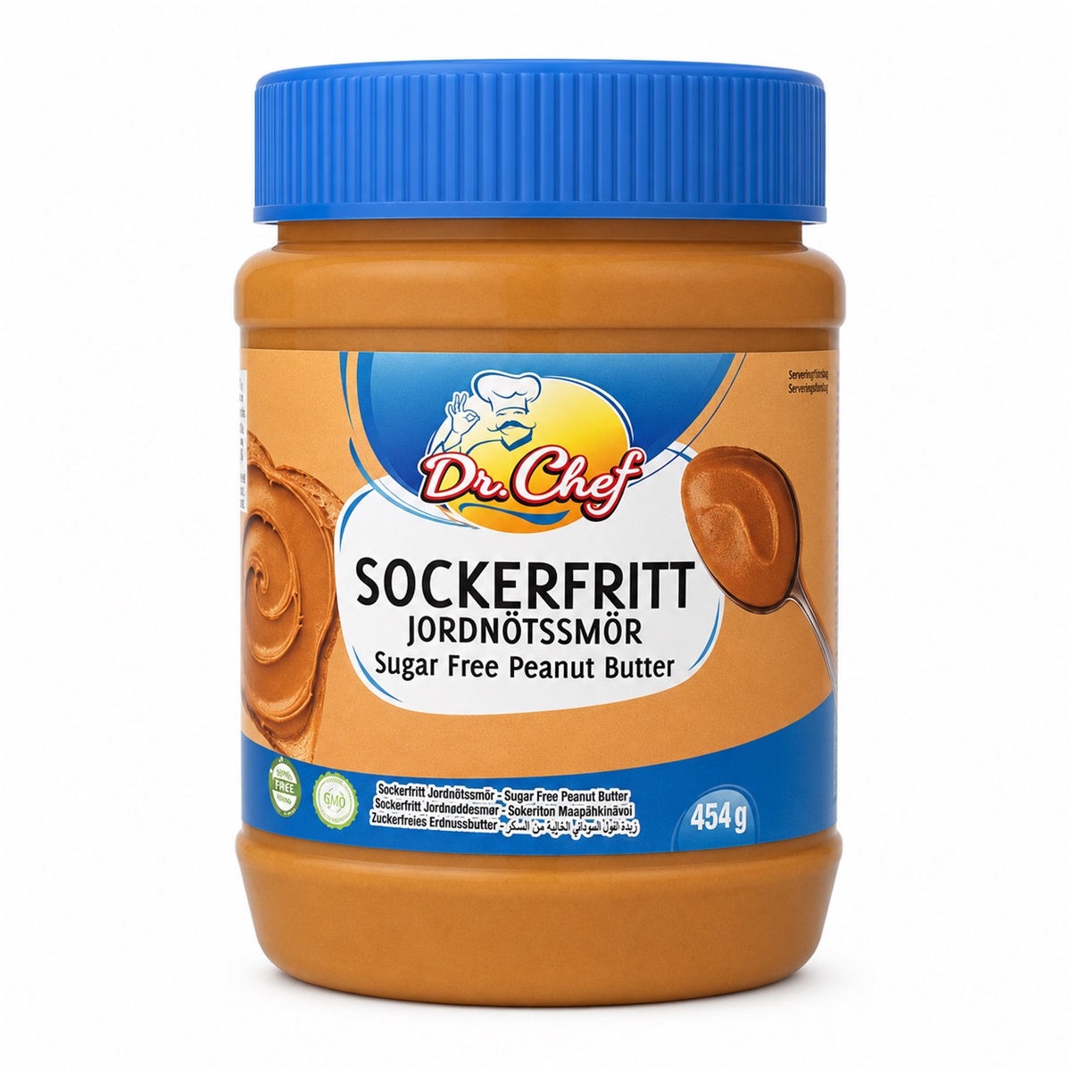 Jordnötssmör Blå sockerfritt UG 454g*12
