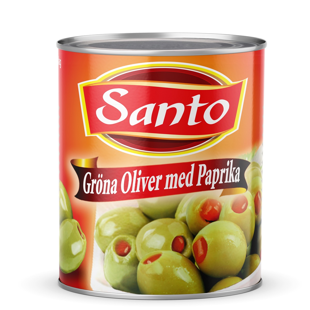 Santo gröna oliver fyllda med paprika 2,8kg*6