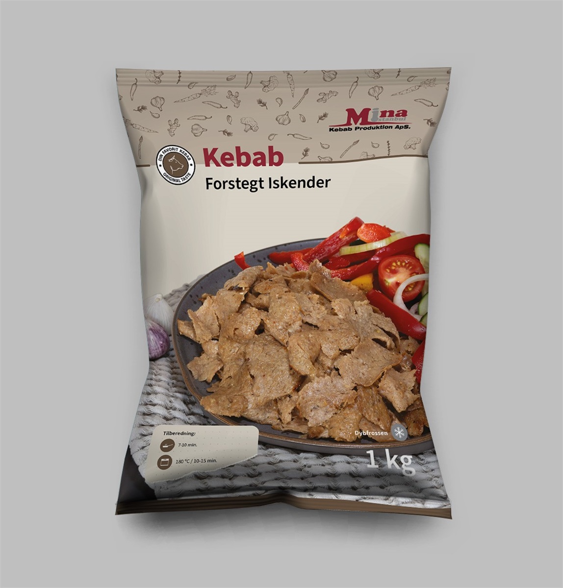 xMina Kebab Grillad 1kg*8