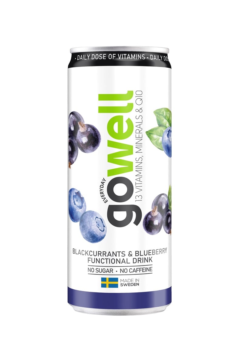 Gowell Svartavinbär/Blåbär 33cl*24