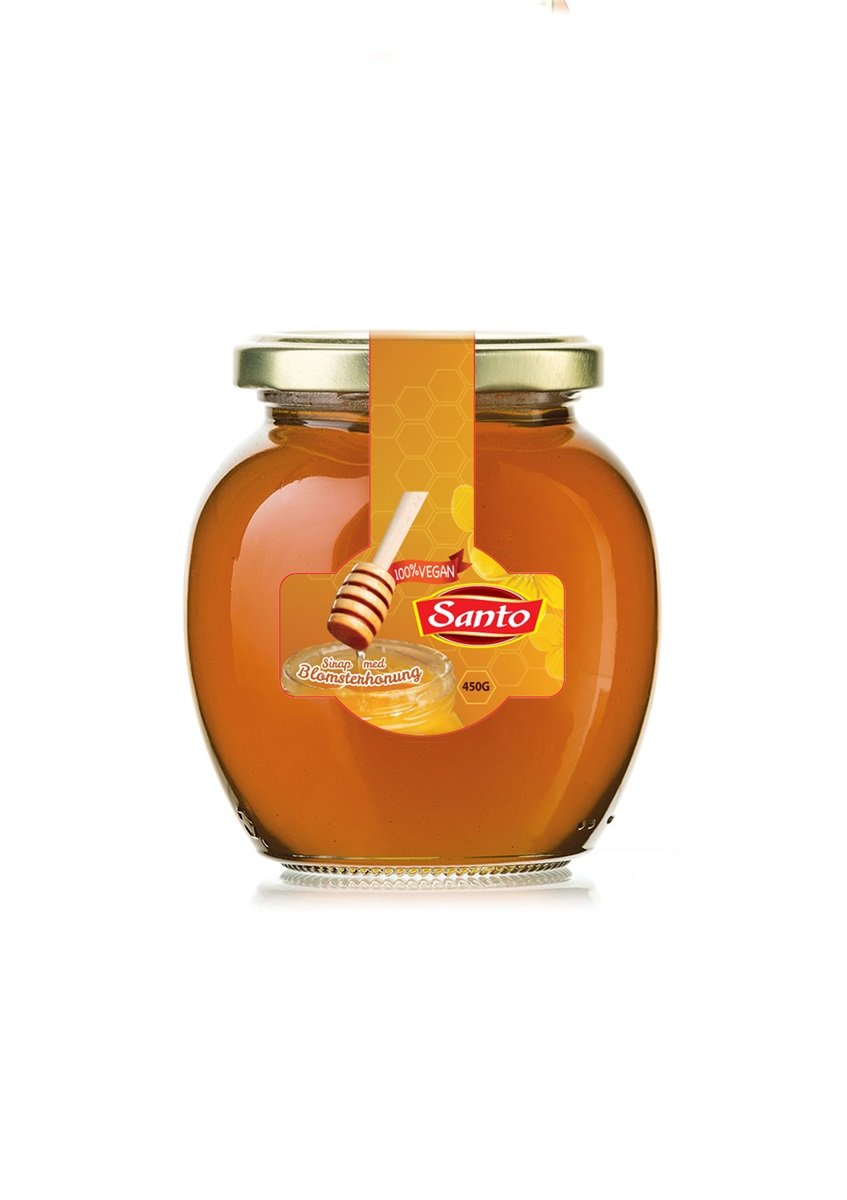Sirap med honung i glas santo 450g*12